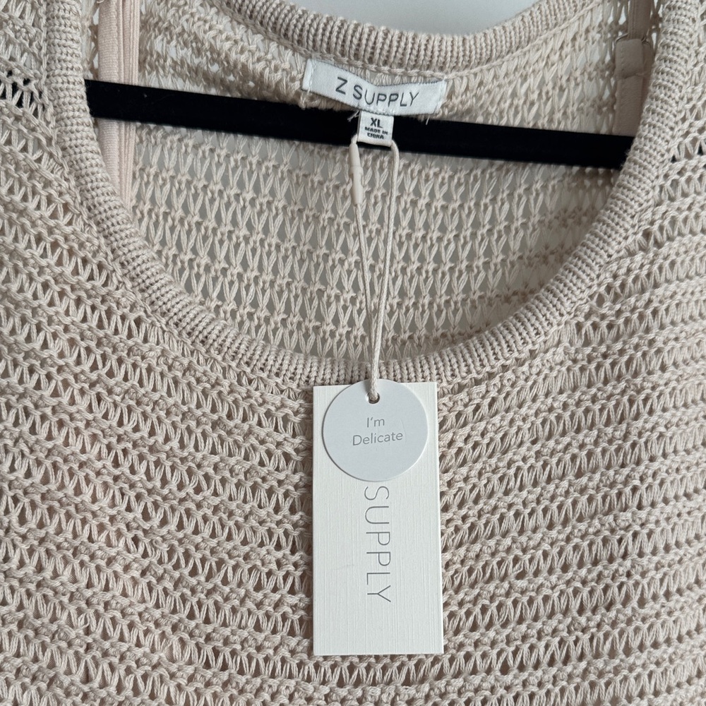 Z Supply Light Beige Knit Long Sleeve Dress - Picture 6 of 7